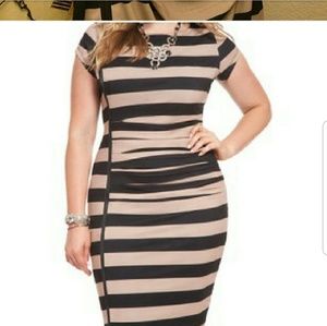 Tan and Black Elloqui Dress